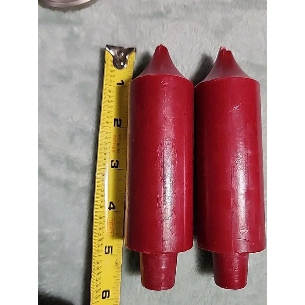 Pewter Weighted candlesticks made in India Felt Bottom Mismatched Set W Candles